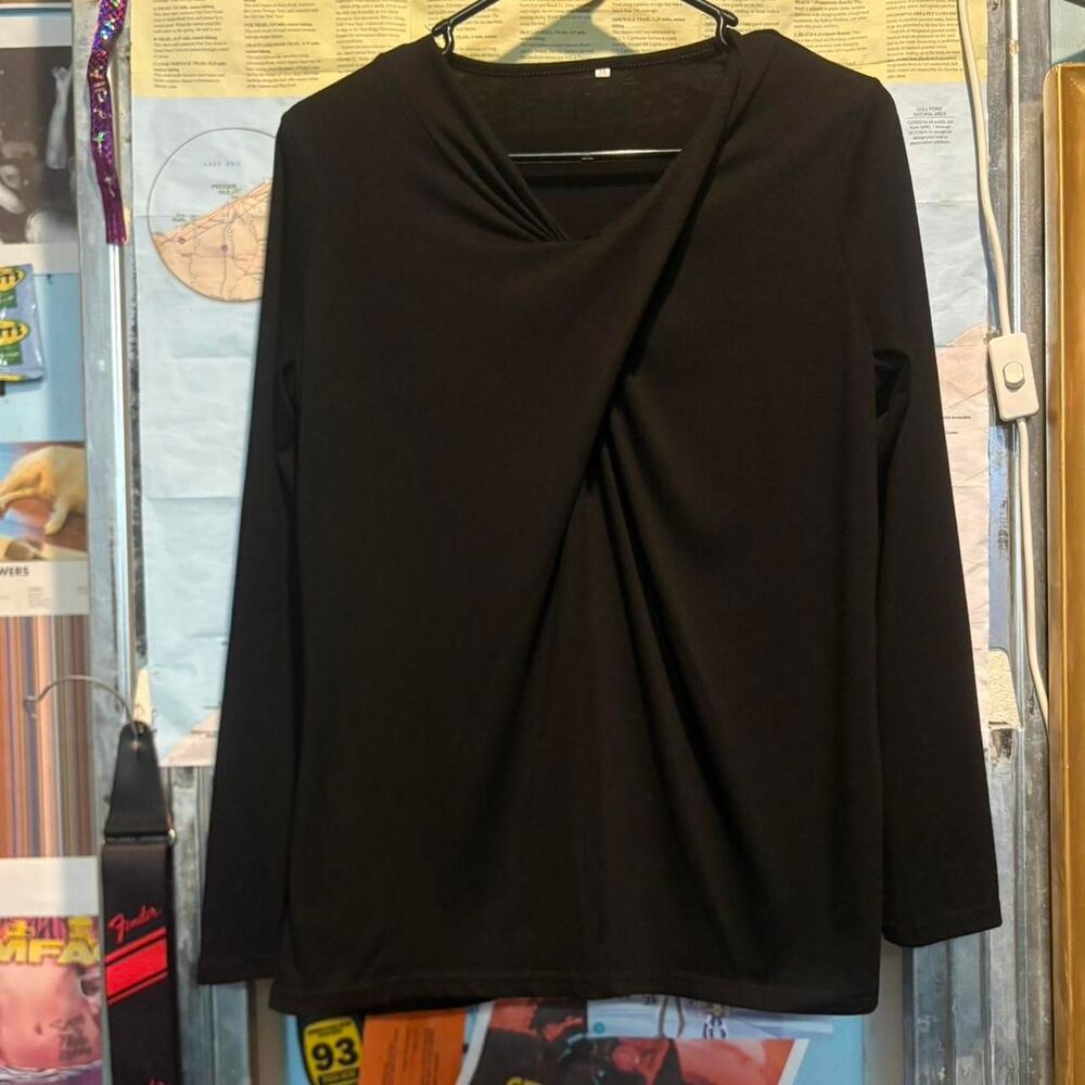 Women's Black Shirt With Twist